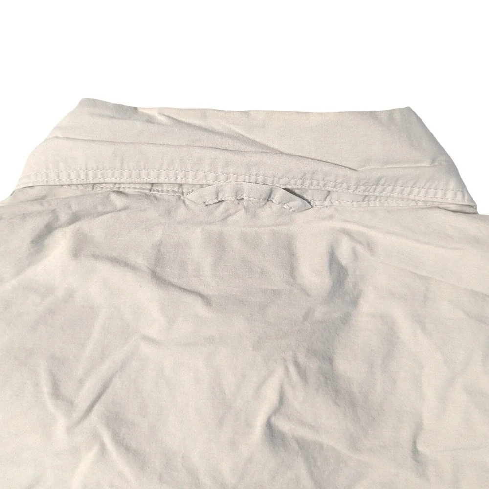 Simms‎ Fishing Products Mens Medium Off-White Long Sleeve Vented Cotton Shirt